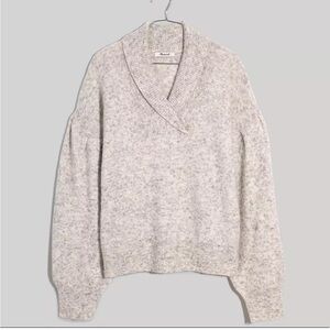Madewell Vinson Shawl Collar Sweater Heather Grey Drop Shoulder Small